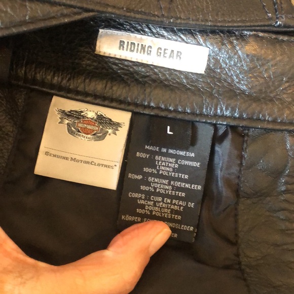 Harley Eagle embroidered size large leather riding jacket & chaps very good cond - Picture 10 of 13